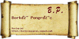 Borkó Pongrác névjegykártya